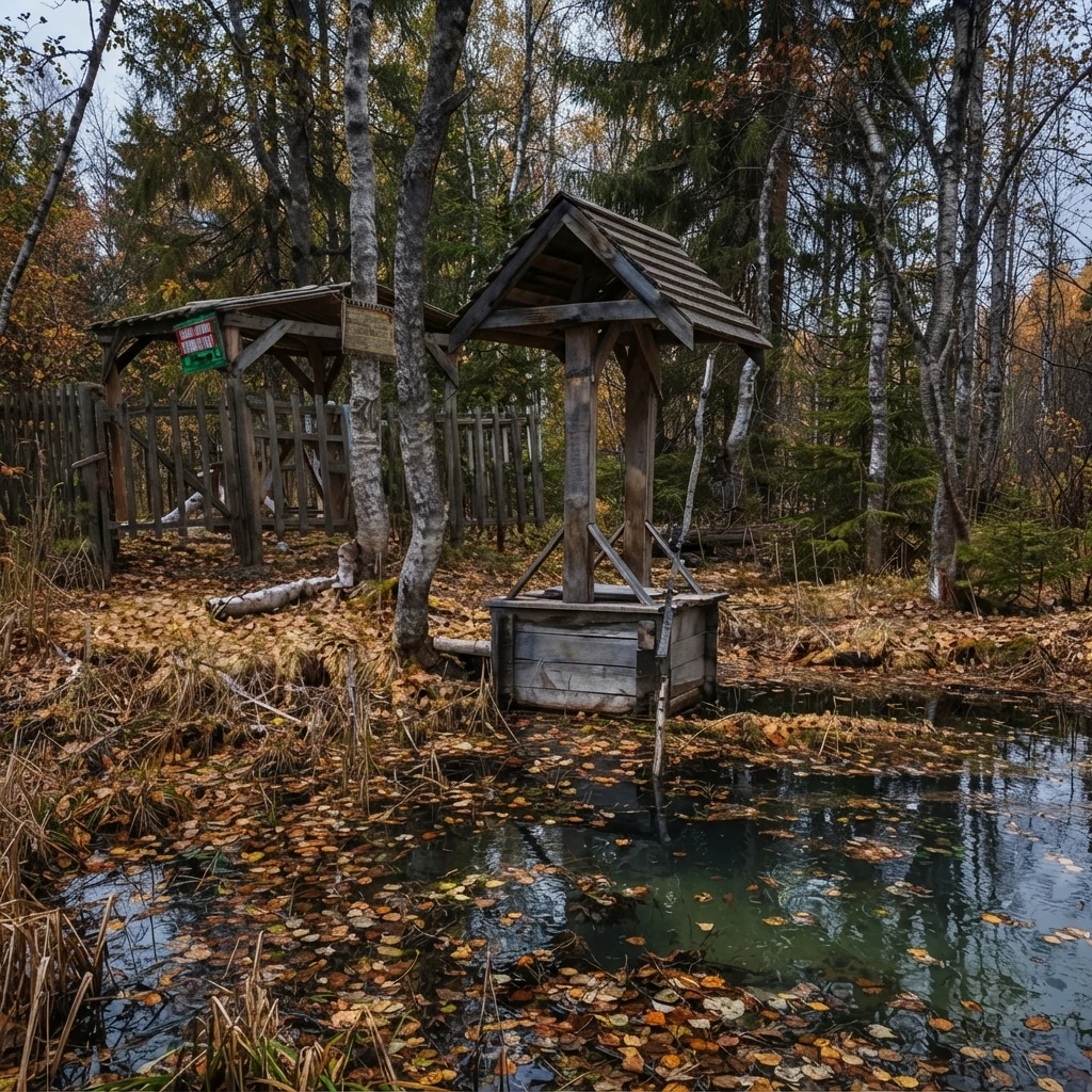 Минеральный родник Соляная яма в Медвежьегорском районе Карелии
